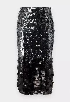 Юбка-карандаш MULTI SCALE SEQUIN SKIRT DKNY, черный