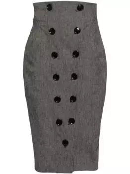 Юбка-карандаш на пуговицах Alaa, серый