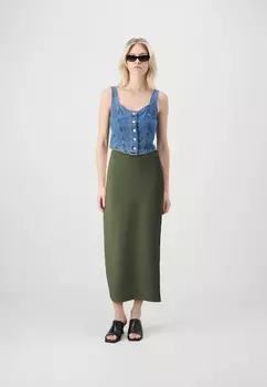 Юбка-карандаш ONLKINO MIDI SKIRT ONLY, оливковый