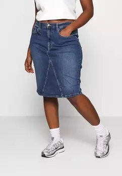 Юбка-карандаш ONLY Carmakoma, синий