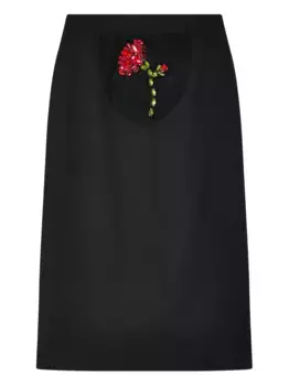 Юбка-карандаш Peekaboo Flower Simone Rocha, черный