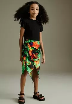 Юбка-карандаш PRINTED ASYMMETRIC REGULAR FIT Next, оранжевый