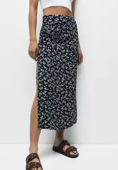 Юбка-карандаш PULL&BEAR, черный