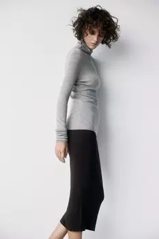 Юбка-Карандаш рельефной вязки H&M, коричневый
