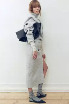 Юбка карандаш рельефной вязки H&M, серый