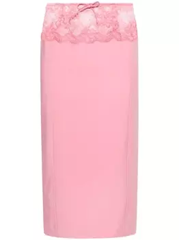 Юбка-карандаш с кружевной вставкой Blumarine, розовый