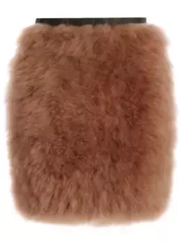 Юбка-карандаш с меховой вставкой Bally, коричневый