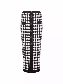 Юбка-карандаш с принтом Balmain, мультиколор