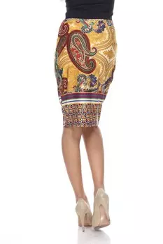 Юбка-карандаш с принтом Горчично-коричневого цвета White Mark