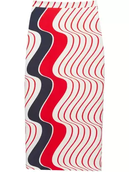 Юбка-карандаш с принтом MSGM, белый