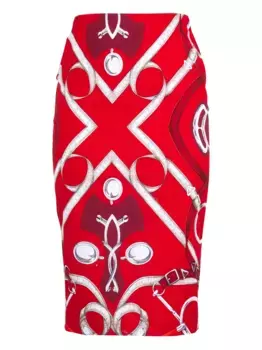 Юбка-карандаш с принтом Samantha Sung, красный