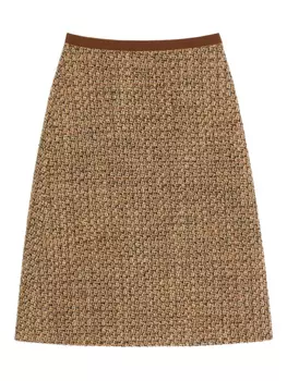 Юбка-карандаш с узором «ёлочка» Valentino Garavani, нейтральный