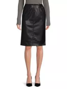 Юбка - Карандаш Saks Fifth Avenue из веганской кожи, черный