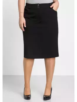 Юбка-карандаш Sheego "больших размеров" с эффектом фигурного силуэта, черный