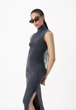 Юбка-карандаш SKIRT Gina Tricot, синий деним