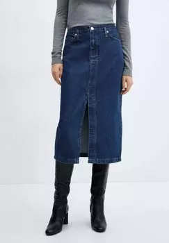 Юбка-карандаш Soleil Mango, цвет blu scuro