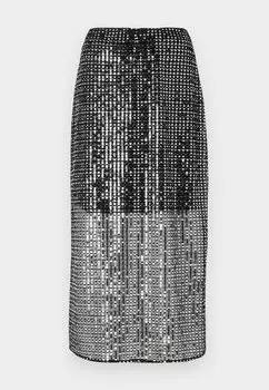 Юбка-карандаш SOLINA SEE THROUGH MIDI SKIRT Malina, темно-синий