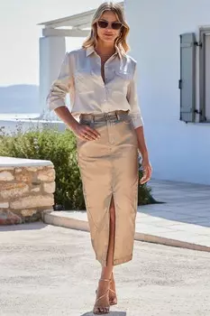 Юбка карандаш Sosandar, металлический