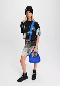 Юбка-карандаш TOKYO-PRINT MINI Karl Lagerfeld Jeans, черный деним