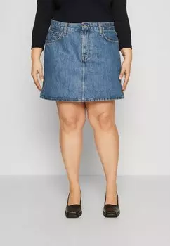 Юбка карандаш Tommy Jeans Curve, синий деним