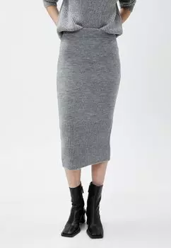Юбка-карандаш Tricot Midi Slim Fit Koton, цвет grey