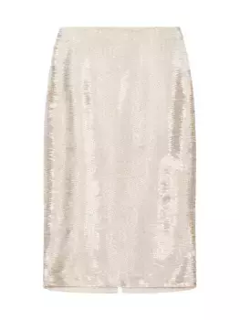 Юбка-карандаш Tulip с бисером Staud, цвет silver