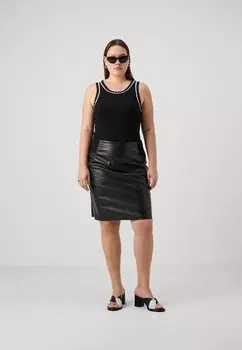 Юбка-карандаш VMCBUTTERSIA COATED SKIRT Vero Moda, черный