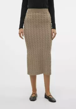 Юбка-карандаш VMLORELLA HOHE TAILLE Vero Moda, коричневый