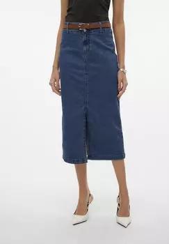 Юбка-карандаш VMPEYTON SLIDS SKIRT Vero Moda, цвет dark blue denim