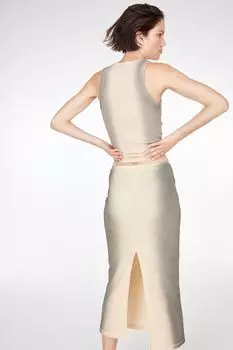 Юбка-Карандаш в рубчик H&M, бежевый