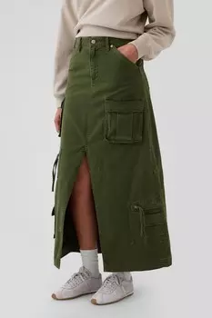 Юбка карго макси Gap, зеленый