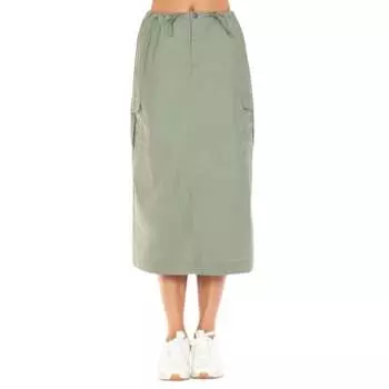 Юбка карго с кулиской и юбкой миди FASHNZFAB, хаки