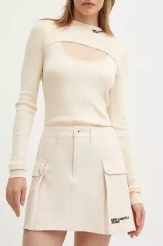 Юбка Karl Lagerfeld Jeans, бежевый