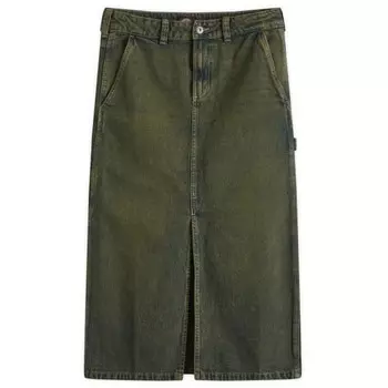 Юбка-Карпентер из денима миди Dickies, зеленый