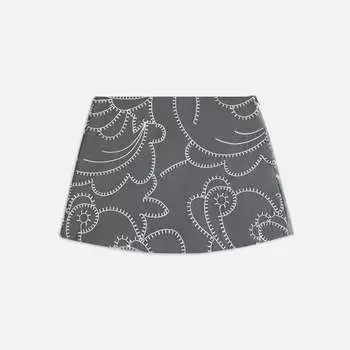 Юбка Kith Women Ashtyn Blanket Stitch Mini Skirt, цвет Asteroid