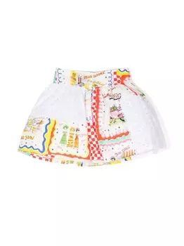 Юбка клеш с панельным дизайном Simonetta, белый