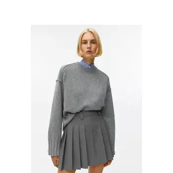 Юбка клетчата Arket короткая, светло-серый