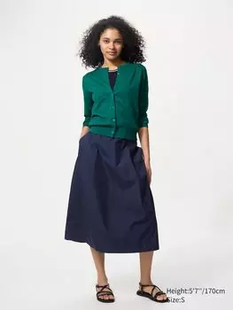 Юбка-Кокон из хлопковой смеси Uniqlo, синий