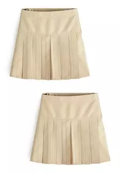 Юбка-колокольчик 2 Pack Pleat Next, цвет neutral stone