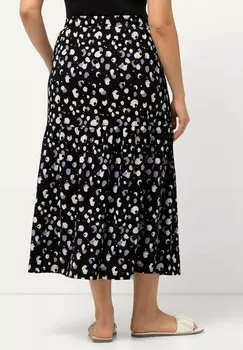 Юбка-колокольчик ABSTRACT POLKA DOT TIERED FLOUNCE PANEL Ulla Popken, черный