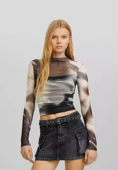 Юбка-колокольчик Belted Bershka, цвет dark grey