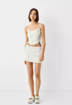 Юбка-колокольчик Bershka, бежевый