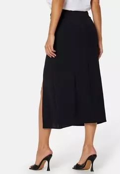Юбка-колокольчик MIDI WRAP BUTTON SKIRT Bubbleroom, черный