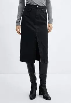 Юбка-колокольчик Soleil Mango, цвет black denim