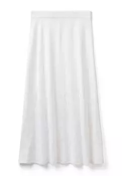 Юбка-колокольчик With Floral Motif United Colors of Benetton, белая