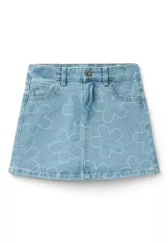 Юбка-колокольчик With Flowers United Colors of Benetton, синий