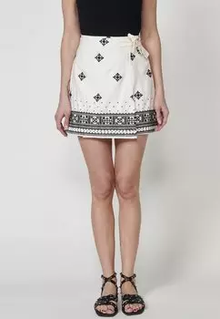Юбка-колокол Gonna a portafoglio Koroshi, слоновая кость