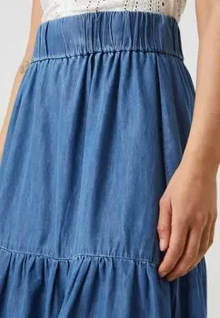 Юбка-колокол Onlpia Bea Long Skirt Only, джинсовая ткань среднего синего цвета