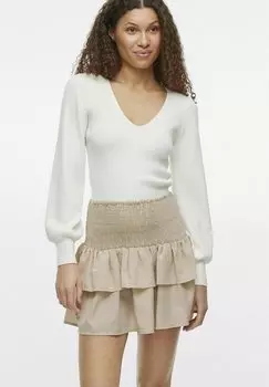 Юбка-колокол VIVULLA HW SHORT LAYER VILA, серый