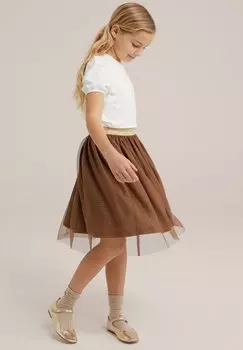 Юбка-колокол WE Fashion, коричневый